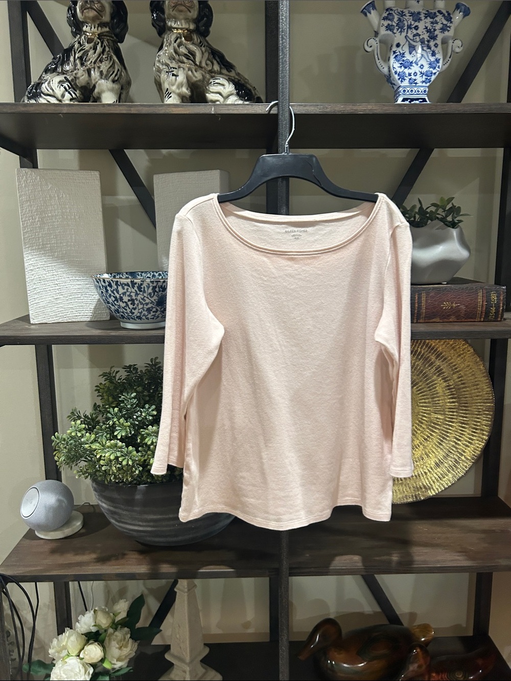 Eileen Fisher med Women’s Classic Scoop Neck 3/4 Sleeve Top - Light Pink